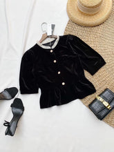 Load image into Gallery viewer, Áo Nhung Xinh yêu peplum 200k