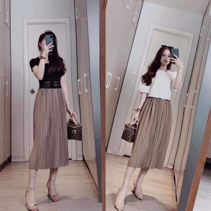 Chân váy MiDi dập ly DRT siêu xinh 260k